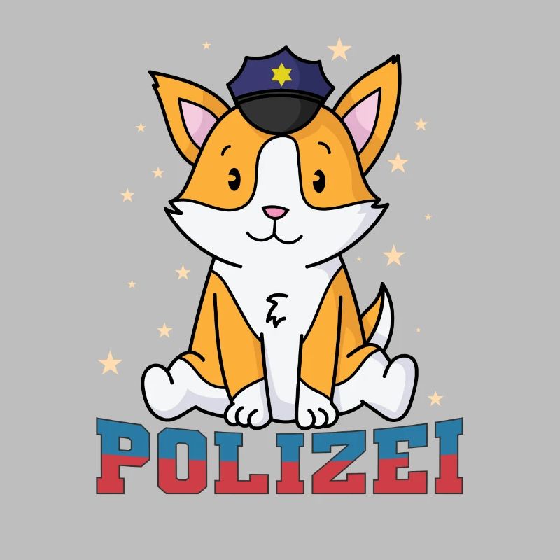 Polizei Fuchs mit Polizeimütze