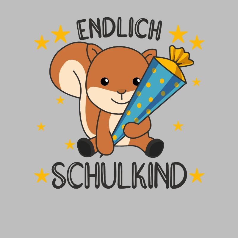 Endlich Schulkind Eichhörnchen Schultüte Schule