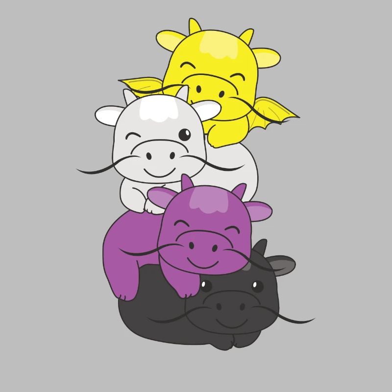 Nonbinary Flag Pride LGBTQ Mignon Dragon Pile