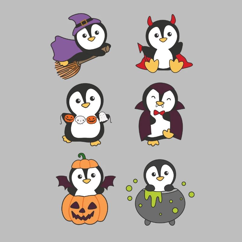 Pingouin Halloween Devil Pumpkin Vampire Costume