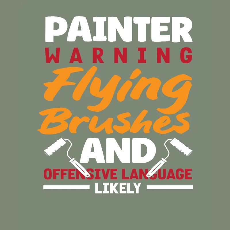 Painter Warning Flying Brushes Language