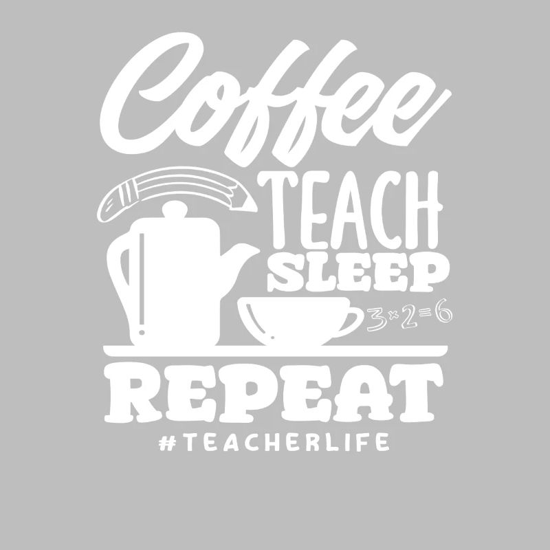 Enseignant de l’école primaire Café Enseigner Dormir Répéter