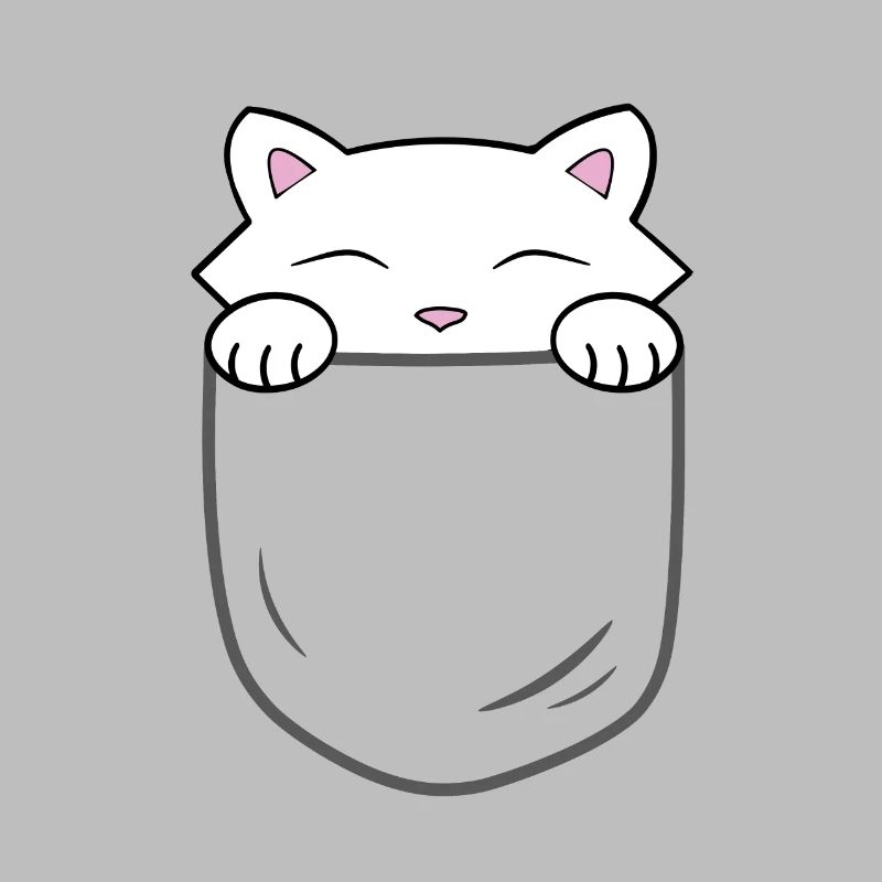 Chat mignon assis dans une poche