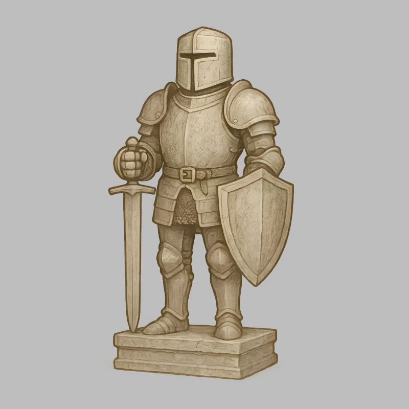 Figurine de samouraï chevaleresque dans le style de la pierre