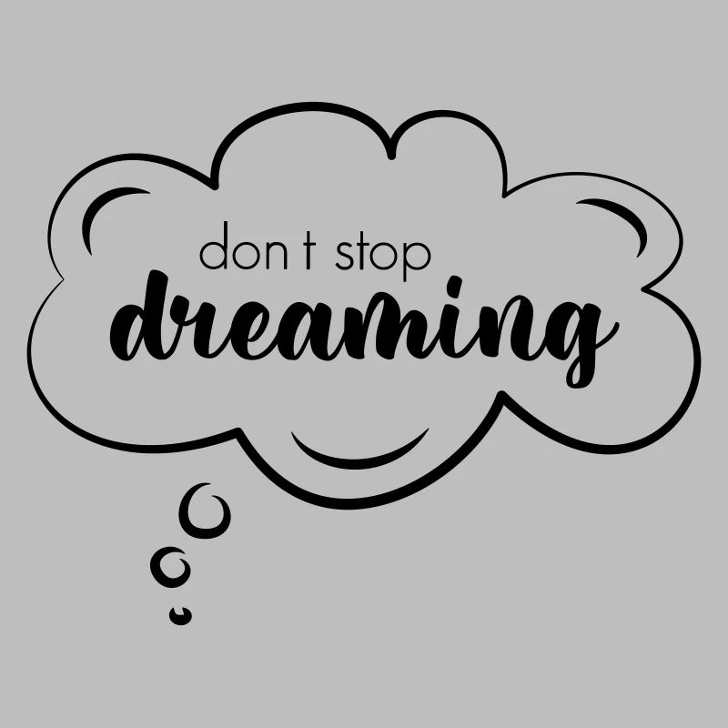 Word cloud with good thoughts "don't stop dreaming"