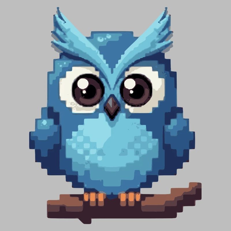 Pixel Eule – Retro 8-Bit Style