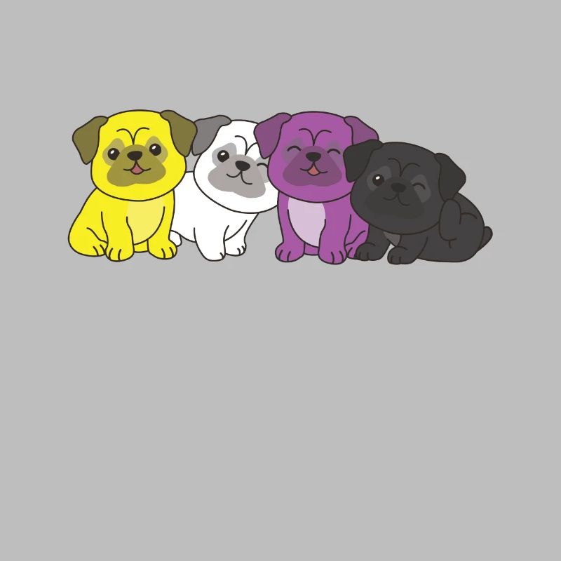 Nonbinary Flag Pug Pride LGBTQ chiens mignons