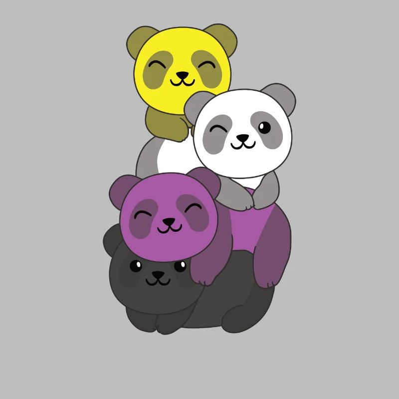 Nonbinary Flag Pride LGBTQ Cute Panda Bunch