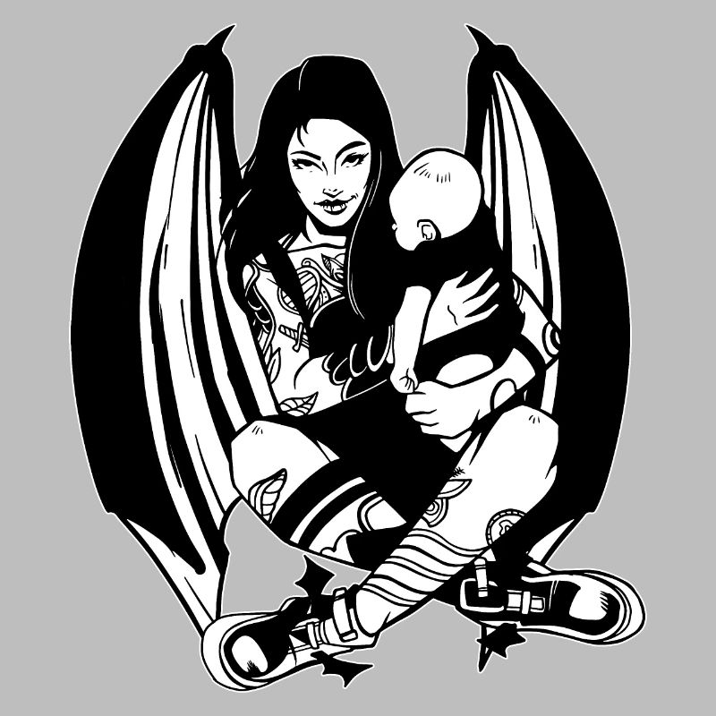 GOTH MOM GOTHIC MAMA SANTAN WERDENDE MUTTER