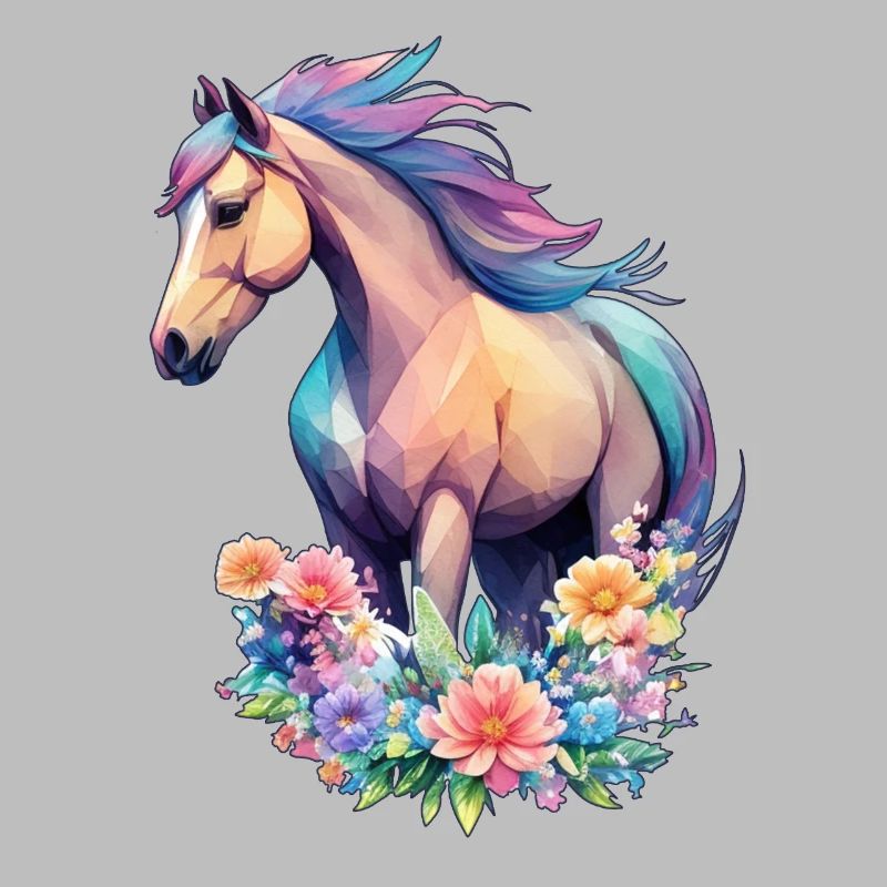 Œuvres d’art de fleurs de cheval avec de belles couleurs pastel