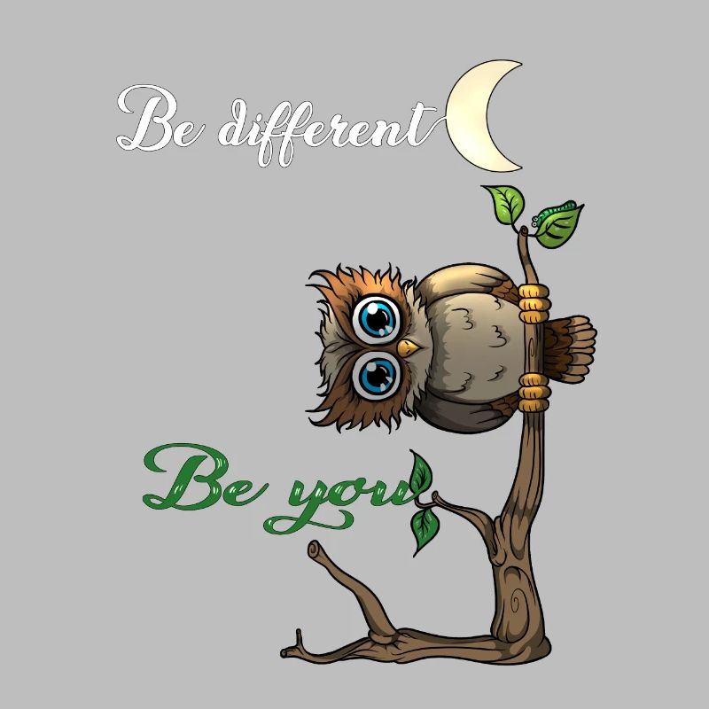 Be different Be you Süße Eule Sei Anders Spruch
