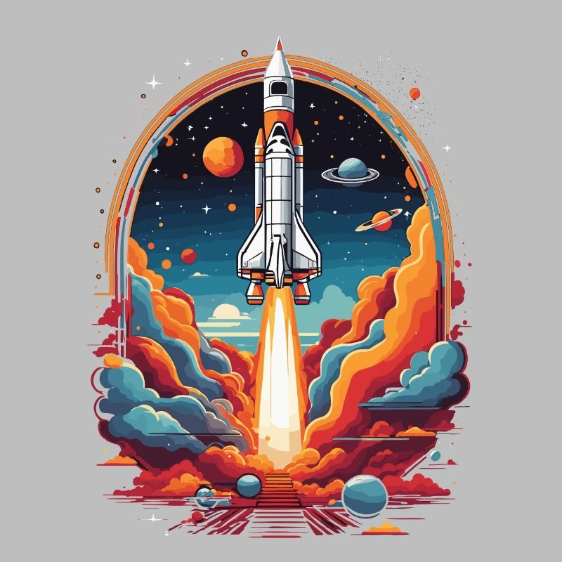 Astronaut Rocket Launch Space Cartoon Rocket