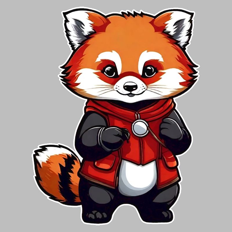 Petit panda comique rouge