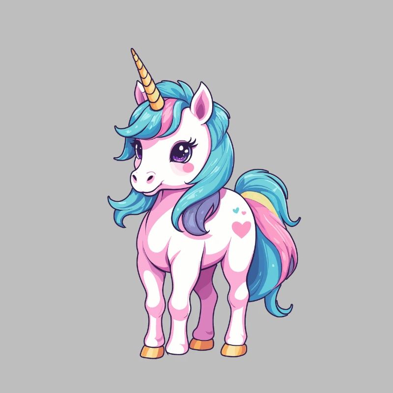 Couleurs pastel de conception de licorne unique