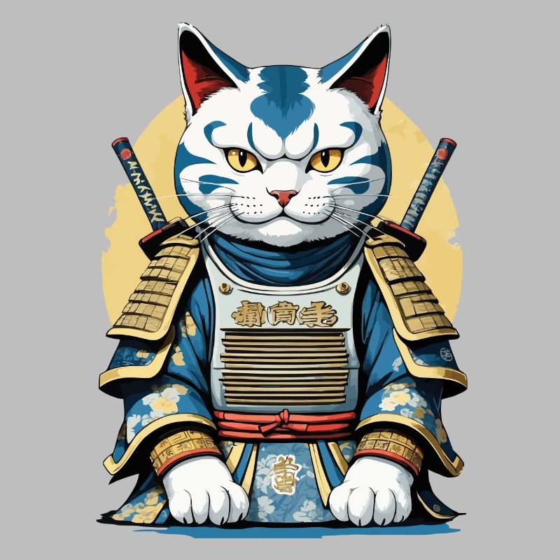 Chat de samouraï Japonais Samouraï Conception d’œuvres d’art