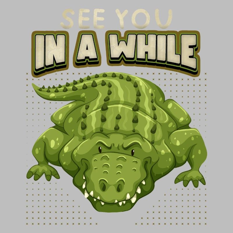 Crocodile disant, à bientôt, comique, jeu de mots