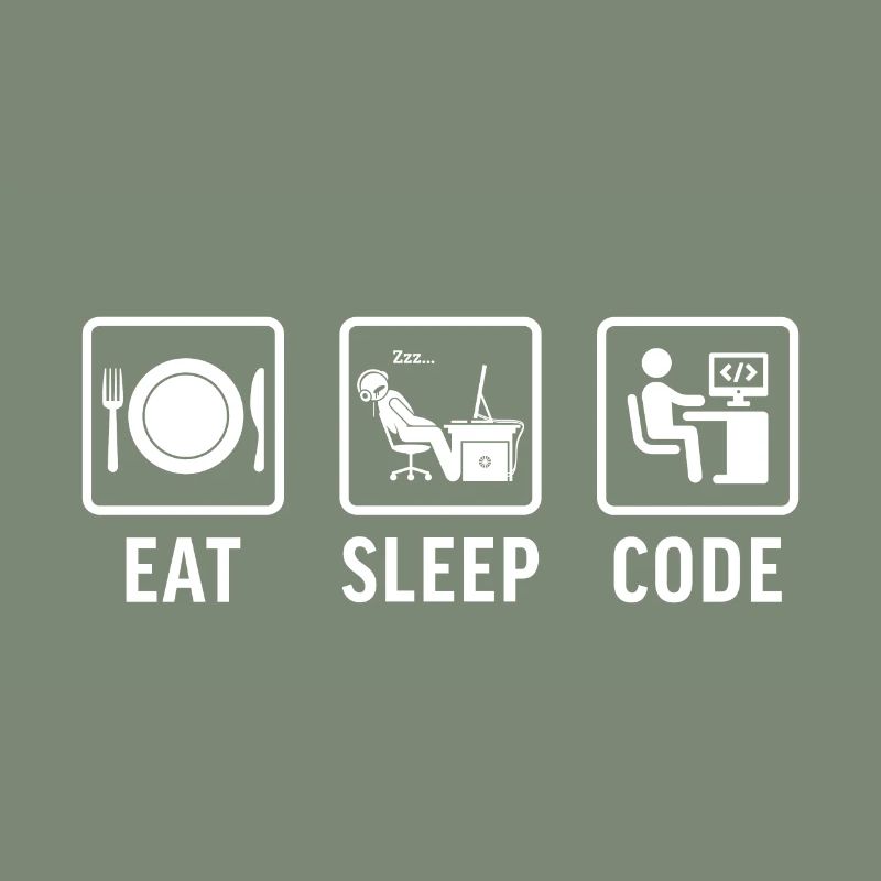 drôle de programmeur de t-shirt manger du code du sommeil