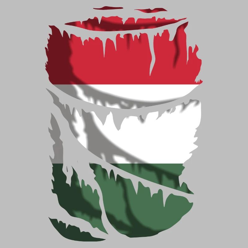 Flagge Ungarns, zerbrochener oder zerrissener Stoffeffekt