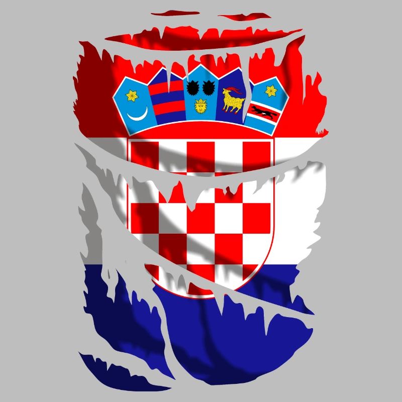 Flagge Kroatiens, zerbrochener oder zerrissener Stoffeffekt