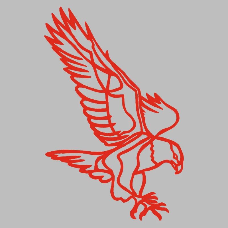Red eagle in flight