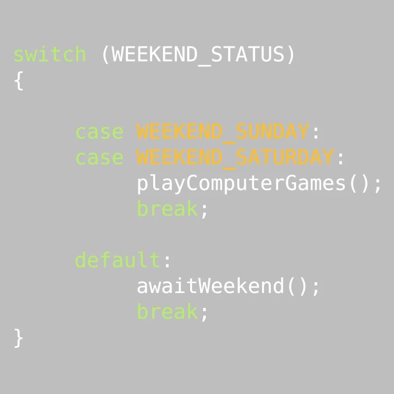 JAVA CODE - SWITCH - GAMING ON WEEKENDS