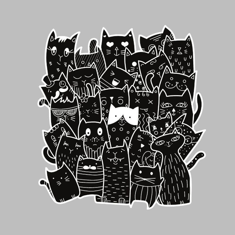 Cute Black Cats Pattern