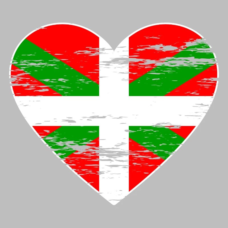 Drapeau basque coeur utilisé