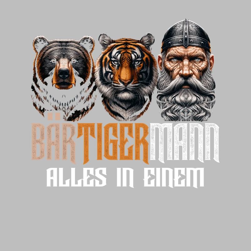 Bärtigermann Bär Tiger Mann Geschenk Bart Sprüche