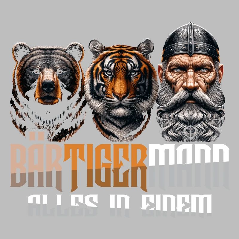 Bärtigermann Bär Tiger Mann Geschenk Bart Sprüche