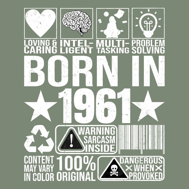 Né en 1961 Content Warning Label Barcode