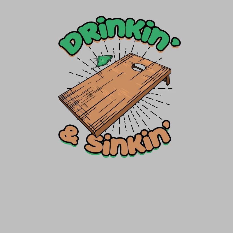 Drinkin' & Sinkin' Cornhole - Cornhole Board Bean