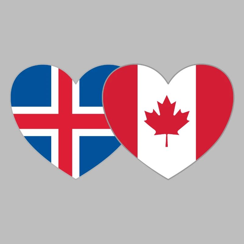 Cœur du drapeau du Canada de l’Islande