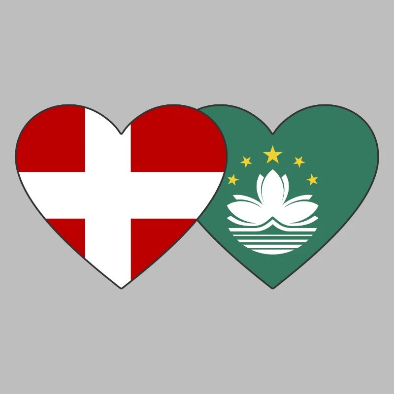 Danemark Cœur de drapeau de Macao