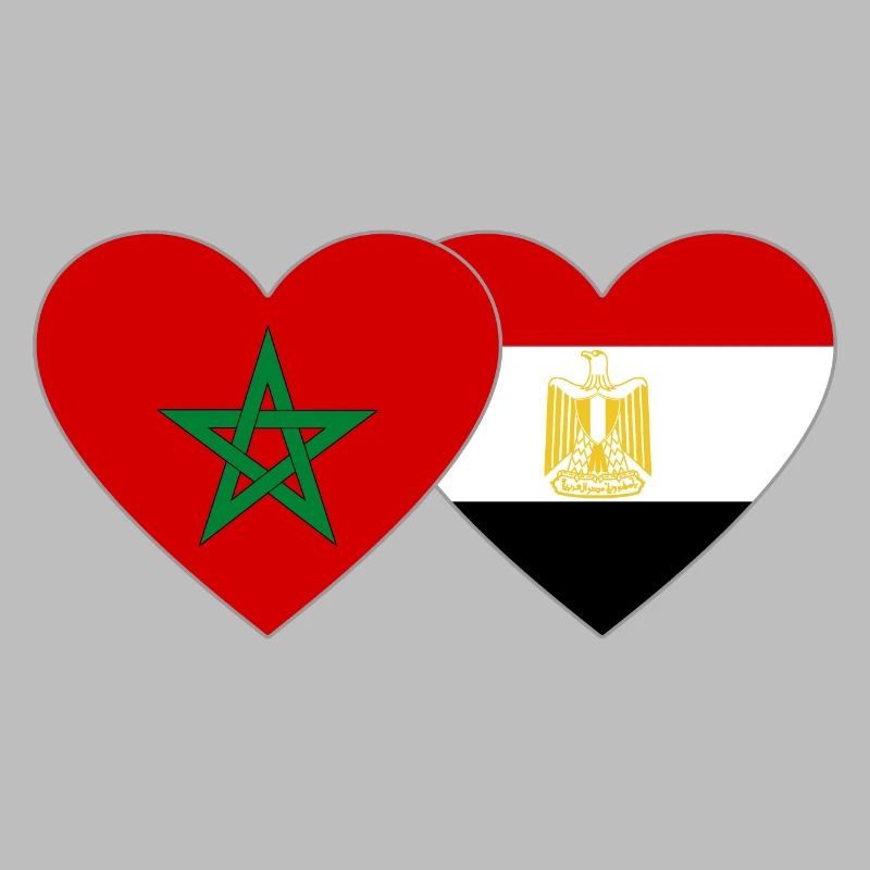 Maroc Egypte Drapeau Coeur