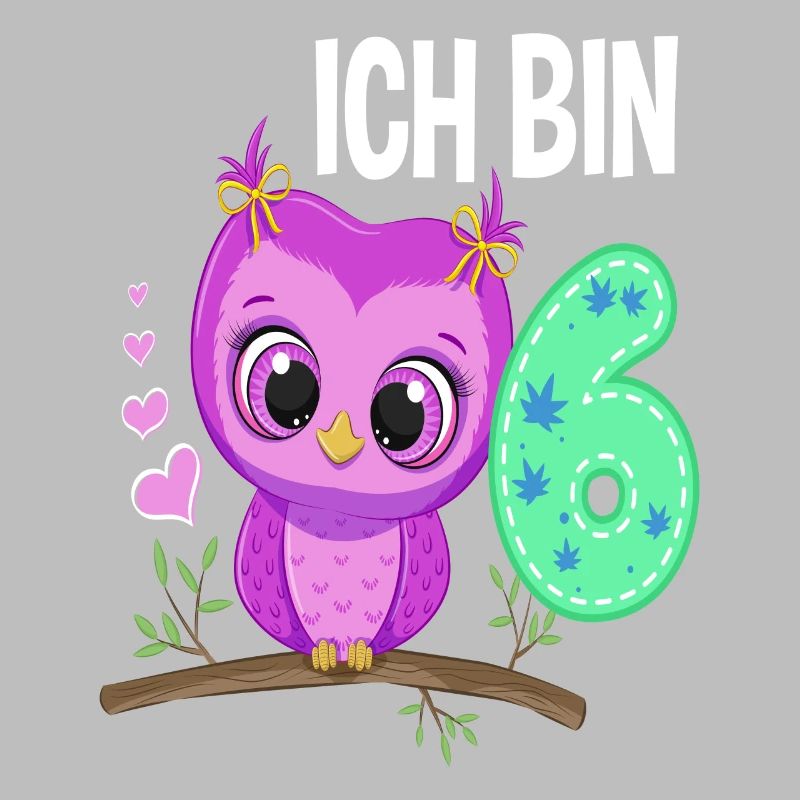 Ich Bin 6 Eule 6. Geburtstag Eulen Mädchen