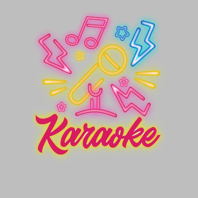 Karaoke Microphone Musical Notes Flash