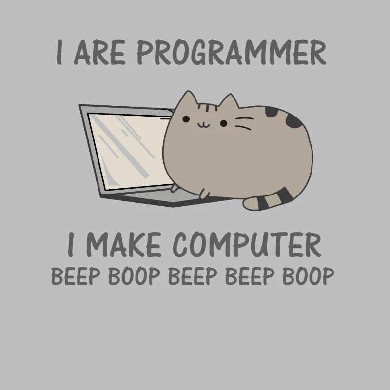 Programierer lustige Katze Computer Nerd