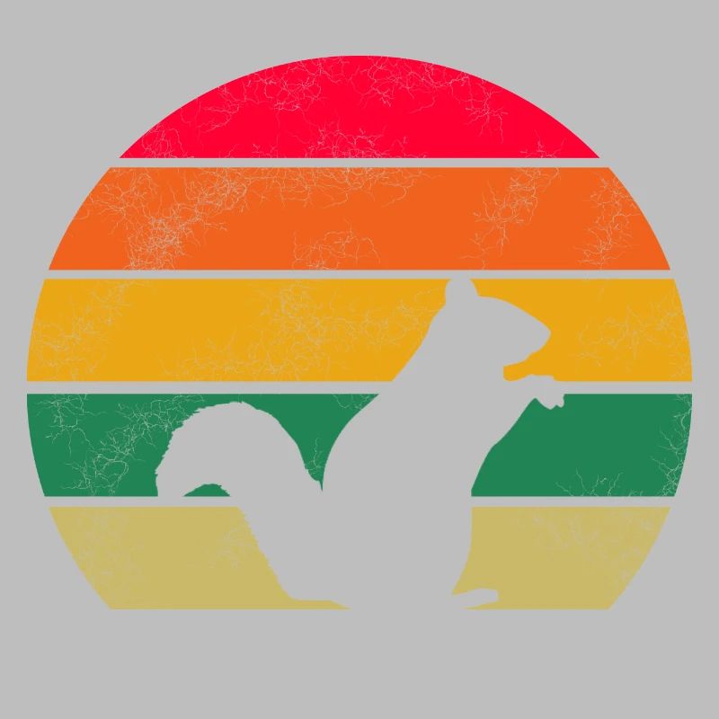 Waldbewohner Wald Tier Retro Eichhörnchen