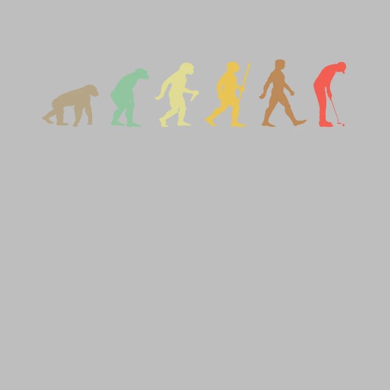 Golf Retro Golfer Evolution Funny Golfing