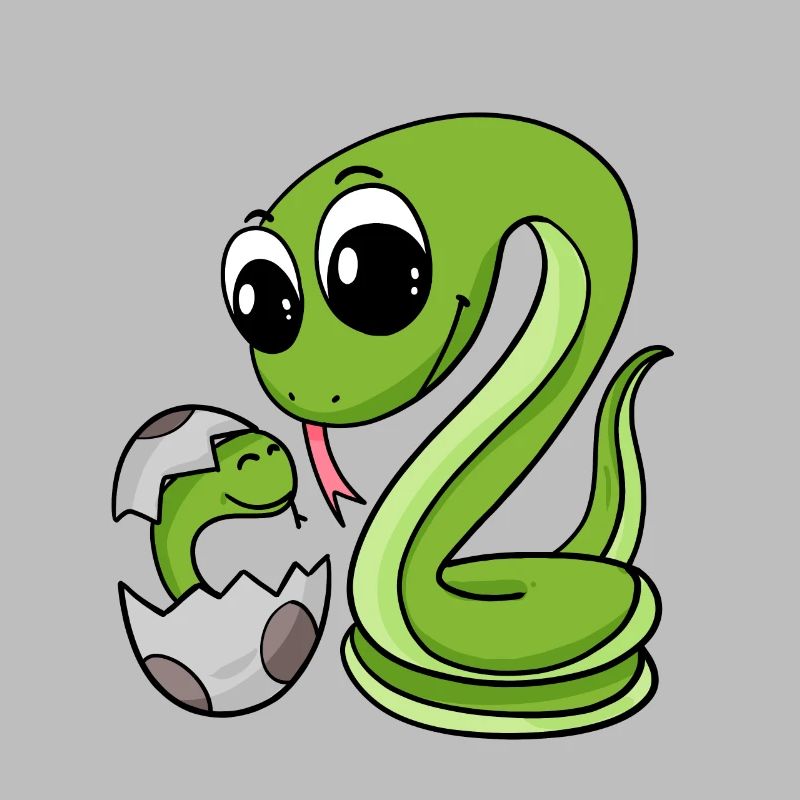 Serpent avec bébé serpent