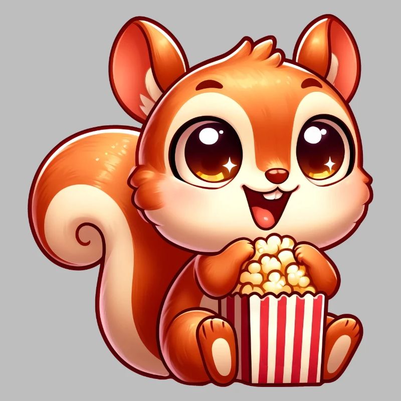 Süßes Eichhörnchen mit Popcorn Cartoon