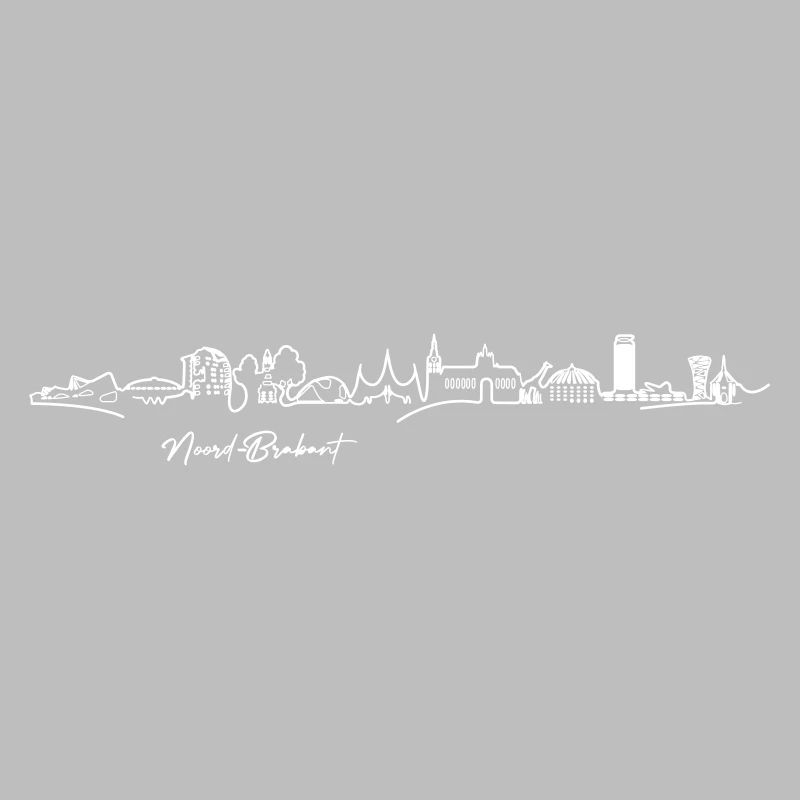 Skyline Noord-Brabant - WIT (Multi Color Vector)