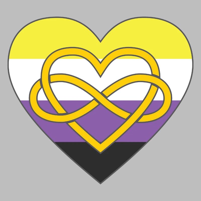 Polyamory Infinity Heart Non-binary Pride