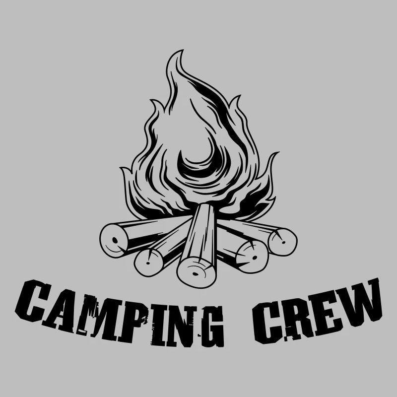 Équipe de camping de feu de camp