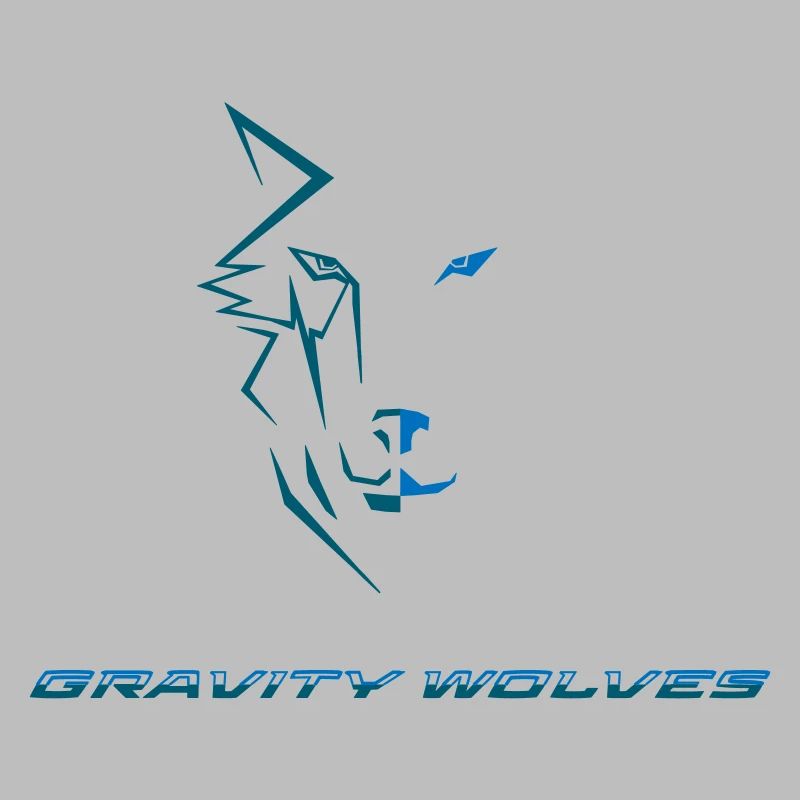 Gravity Wolves Head Text Dual Color