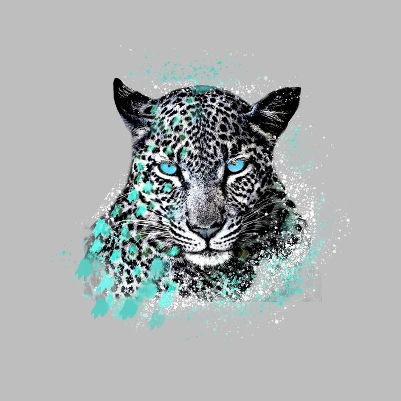 leopard, katze, wildkatze, graffiti, malerei,mint