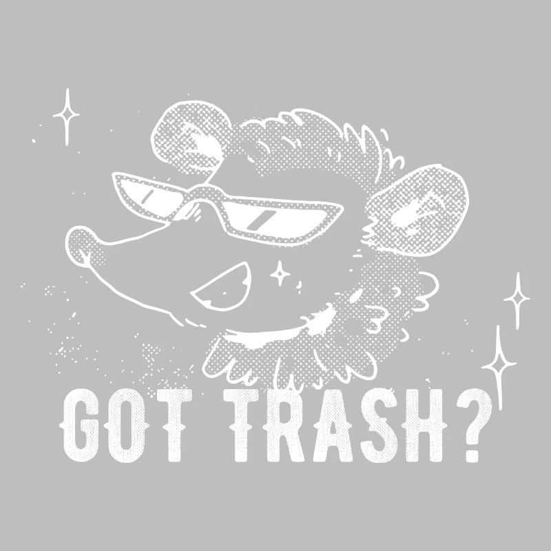 Distressed Opossum mit Brille Ask Got Trash