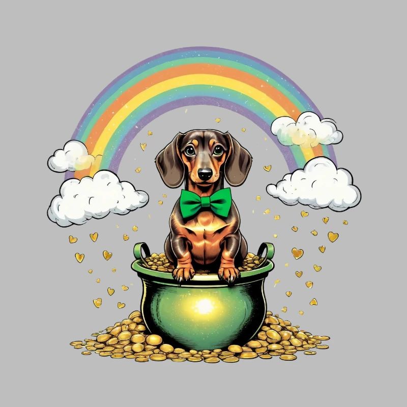 Teckel arc-en-ciel I Pot d’or Saint-Patrick