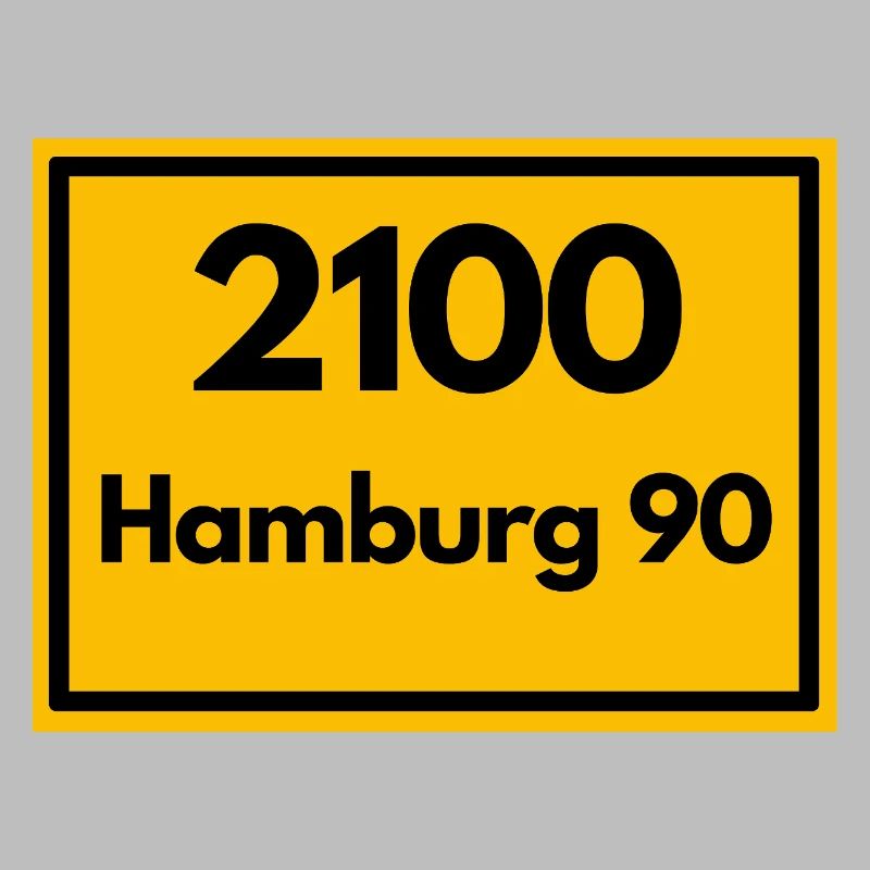 Panneau de lieu - puis rétro ancien code postal 2100 HAMBOURG 90