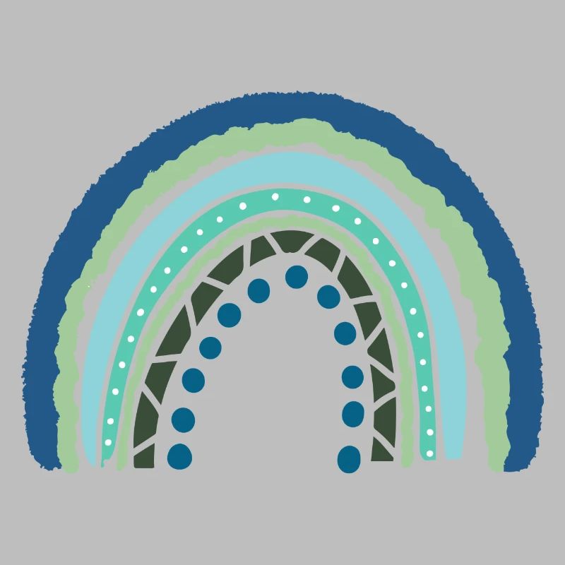 Bleu Arc-en-ciel vert avec des points